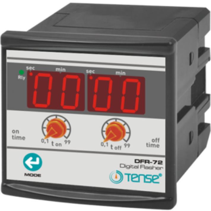 Dijital Multifonksiyonlu Flaşör Rölesi DFR-72 1 Saniye-99 Saniye Geçmeli Klemens Tense