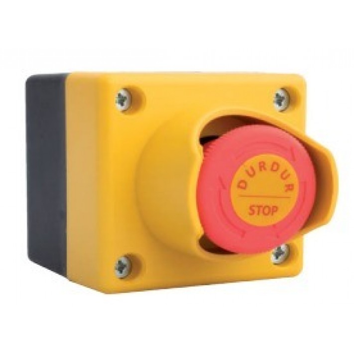 Acil Stop 40mm 1NC Kalıcı Korumalı Kutu