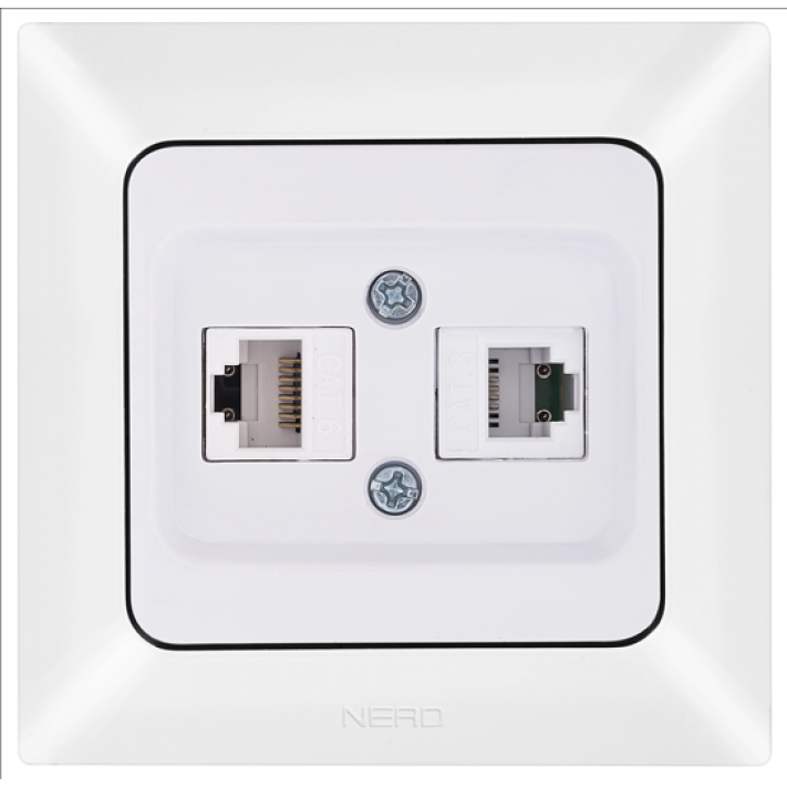 Data Ve Numeriz Priz Cat 6 - Cat 3 Aras Krem Ve Beyaz