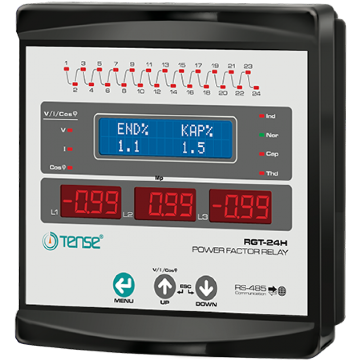 Reaktif Güç Kontrol Rölesi LCD Ekran Haberleşmeli Tense RGT-24H