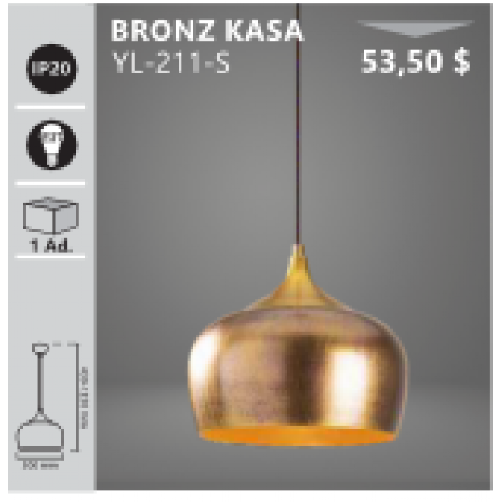 Bronz Kasa Dekoratif Sarkıt