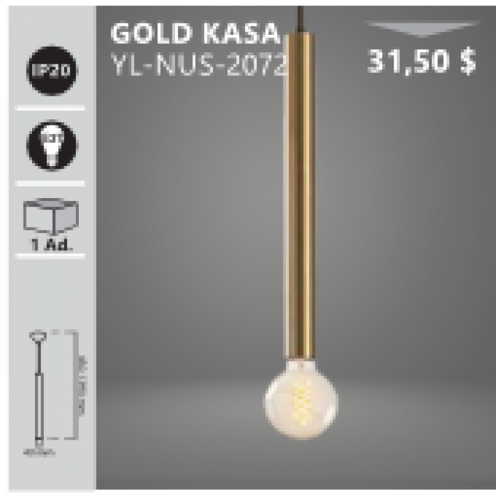 Gold Kasa Dekoratif Sarkıt