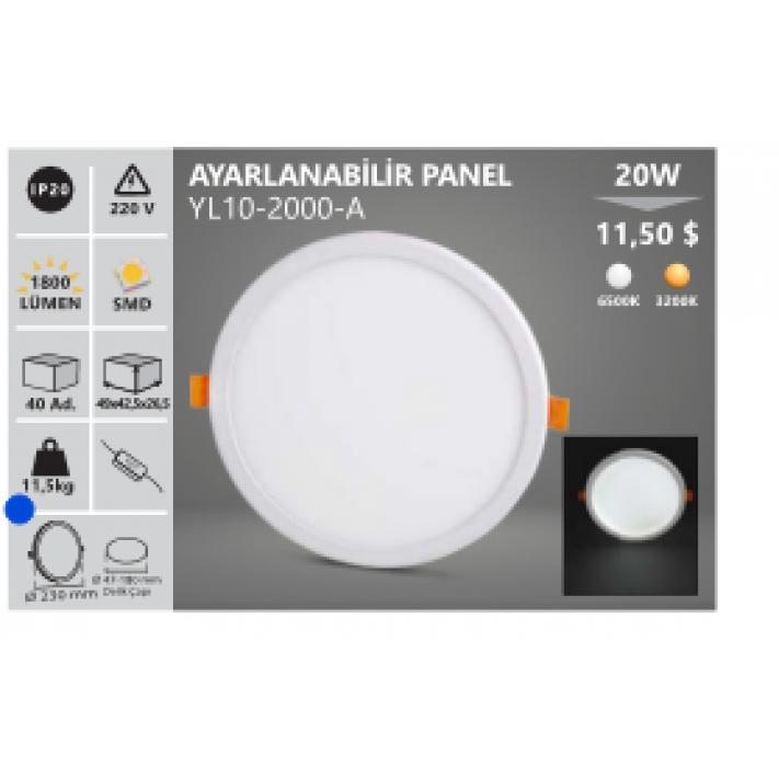 20W Ayarlanabilir Led Panel