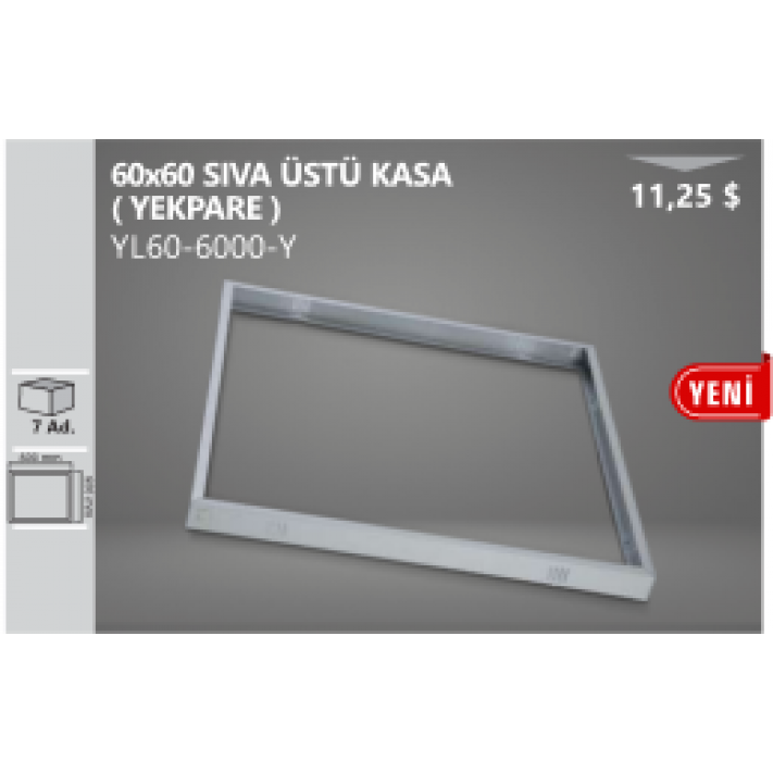 60x60 Sıva Üstü Yekpare Panel Kasası