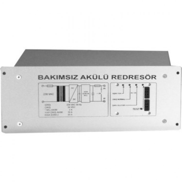 Akülü Redresör Standart 220V GİRİŞ 24VDC ÇIKIŞ 12Ah 2x18 Ah AKÜ BAR-24 18Ah PANO TİP