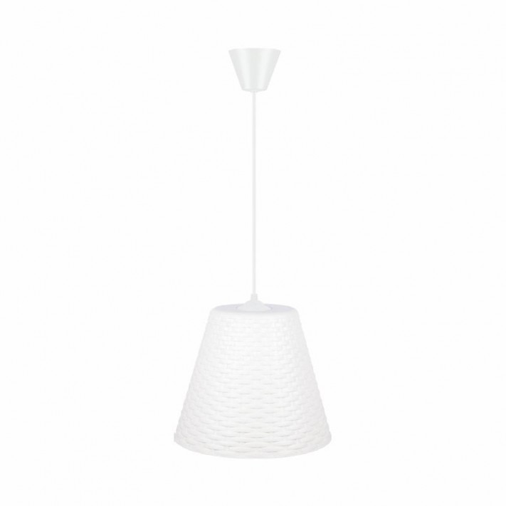 Rattan Tekli Sarkıt E27 Beyaz